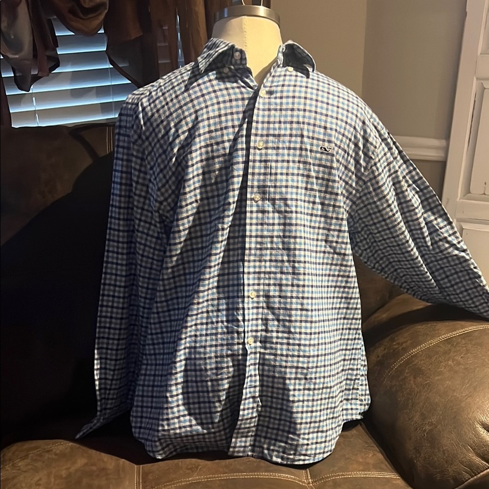 Vineyard Vines Blue Casual Button Down Shirt
